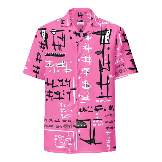 Unisex pink button shirt
