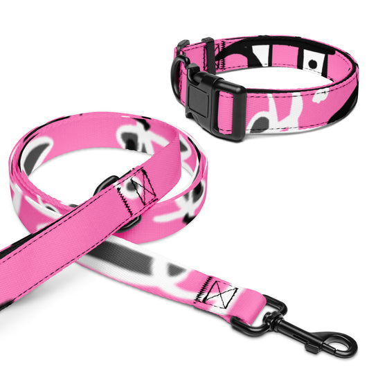 Pink pet collar & leash — NAIVISTA PETS collection