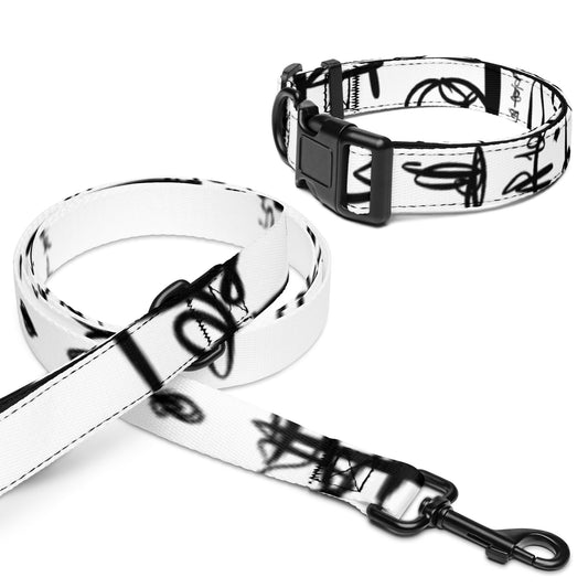 White pet collar & leash — NAIVISTA PETS collection