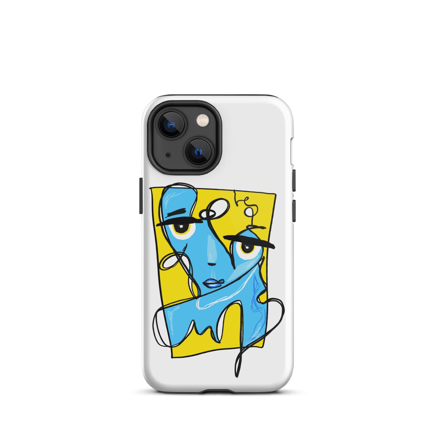 Stylish blue and yellow iPhone case