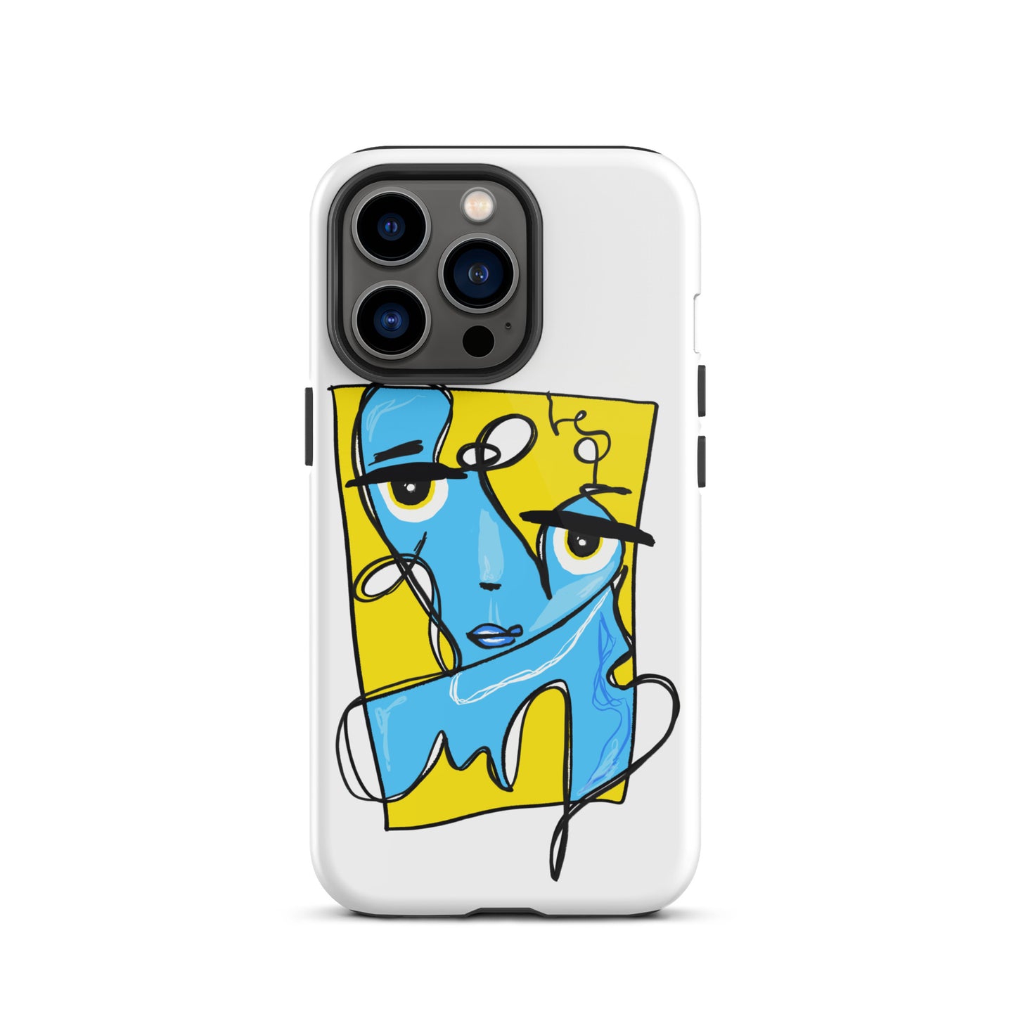 Stylish blue and yellow iPhone case